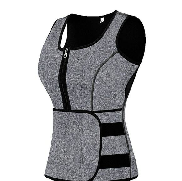 Sauna Sweat Zipper Waist Trainer Vest body shaper - Picture 2 of 4